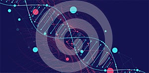 DNA abstract molecule. Medical science, genetic biotechnology, chemistry biology vector concept