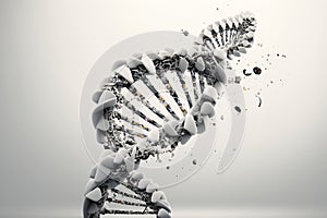 DNA. Abstract3d polygonal wireframe DNA molecule. Medical science, genetic biotechnology, chemistry biology, gene cell