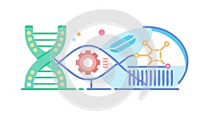 DNA Analysis and Genetic Engineering, Biotechnology Vector Concept, vector design Generative AI
