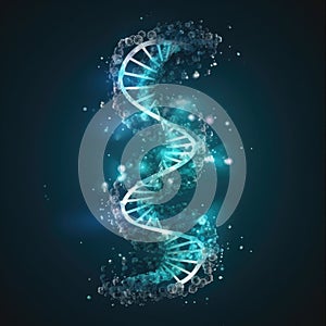 DNA Banner. Medical science, genetic biotechnology, chemistry biology. Innovation technology concept and nanotechnology background