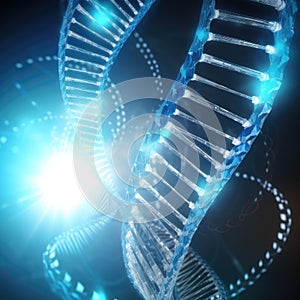 DNA Banner. Medical science, genetic biotechnology, chemistry biology. Innovation technology concept and nanotechnology background