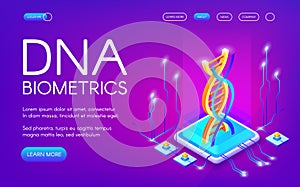 DNA biometrics technology vector illustration