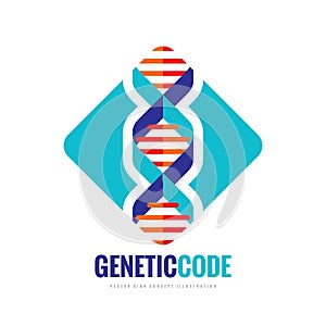 DNA BioTechnology - vector logo template concept illustration. Medical science creative symbol. Human biological genetic code.