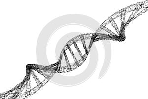 DNA, black helix model in healthcare and medicine and technology