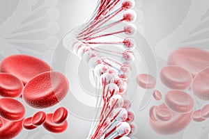 DNA with blood cells photo