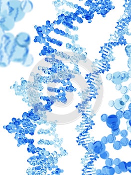 DNA blue glass macromolecule model