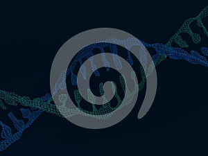 DNA chain. Abstract scientific background. 3D rendering