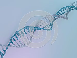 DNA chain. Abstract scientific background. 3D rendering