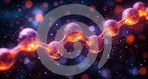 DNA Chain in Macro Photo. Cience and Technology background.