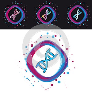 DNA Chromosome Buttons - Modern Colorful Vector Circles - Isolated On Black And White Background