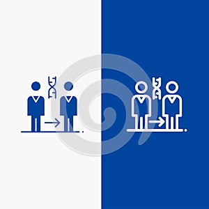 Dna, Cloning, Patient, Hospital, Health Line and Glyph Solid icon Blue banner Line and Glyph Solid icon Blue banner photo