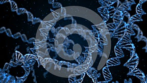 DNA code. Abstract 3d polygonal wireframe DNA. Loop animation.