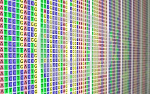 DNA colorful alignment - side blurry