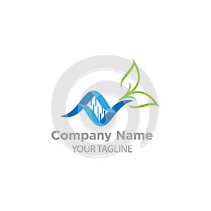 DNA concept logo design, Gene logo design Template, DNA Helix Logo Template. Genetics Vector Design. Biology Illustration
