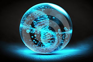 DNA is cultured in a glowing transparent sphere