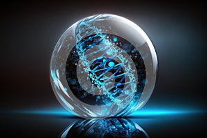 DNA is cultured in a glowing transparent sphere