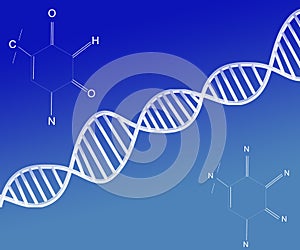 DNA Deoxyribonucleic acid abstract Structure on Blue Background