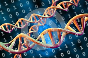 DNA Digital Data Storage Concept, 3D Rendering