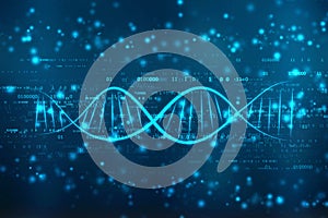 DNA digital illustration in medical abstract background photo
