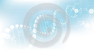 DNA digital, sequence, code structure with glow. Science concept and nano technology background. vector design
