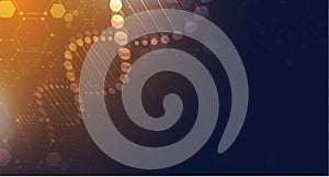 DNA digital, sequence, code structure with glow. Science concept and nano technology background. vector design