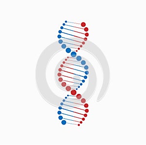 DNA digital, sequence, code structure with glow. Science concept and nano technology background. vector design