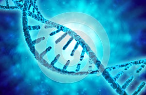 DNA double helix on blue background