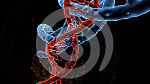 Dna double helix molecules and chromosomes , Gene mutation , Genetic code , 3d illustration