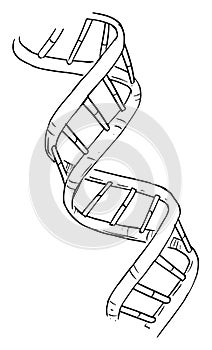 DNA Double Helix, Science Vector Cartoon Illustration
