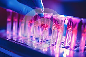 Dna extraction by lab technician for forensic analysis biotechnology in forensic science