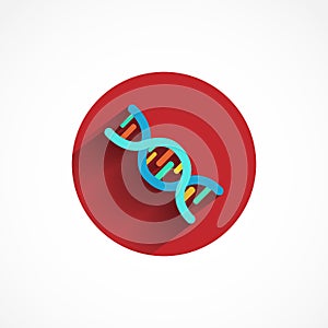 DNA flat icon with long shadow