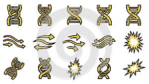 DNA, Flow, and Energy Vector Icons Set