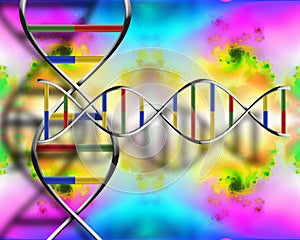 DNA on fractal backdrop