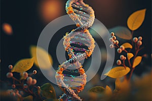 DNA Futuristic digital background, Abstract background for Science and technology. Abstract 3d polygonal wireframe DNA