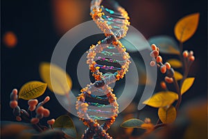 DNA Futuristic digital background, Abstract background for Science and technology. Abstract 3d polygonal wireframe DNA