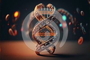 DNA Futuristic digital background, Abstract background for Science and technology. Abstract 3d polygonal wireframe DNA