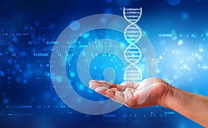 DNA and genetics research concept, medical abstract background