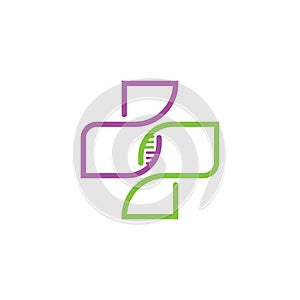 DNA and genomic logo symbol