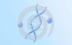 DNA with glass material, 3d rendering