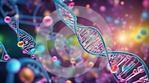 dna helix background A medical science scientific research abstract backdrop. The backdrop has a light and colorful color