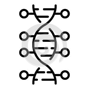 DNA helix with balls icon, outline style