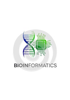 DNA helix with binary code on the left, symbolizing genetic data