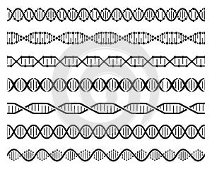Dna helix chains. Double helix gene molecule structure, human genetic code. Dna chain molecular sequence seamless
