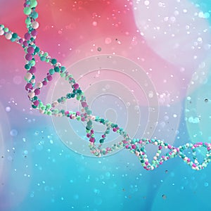 DNA helix, Deoxyribonucleic acid is a thread-like chain of nucleotides carrying the genetic instructions used in the growth