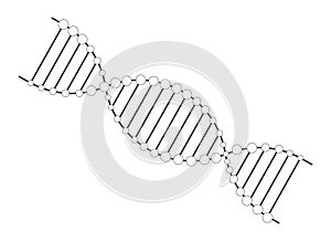 DNA helix flat monochrome isolated vector object