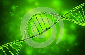 DNA helix in green background