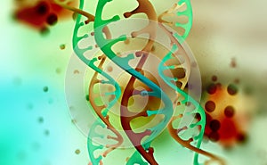 DNA helix. Human genome research. Genetic modification. Biotechnology of future