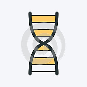 DNA Helix icon, DNA human genetic symbol vector sign in flat shape design isolated on white background