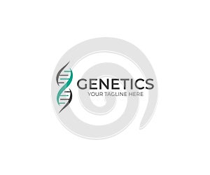 DNA Helix Logo Template. Genetics Vector Design