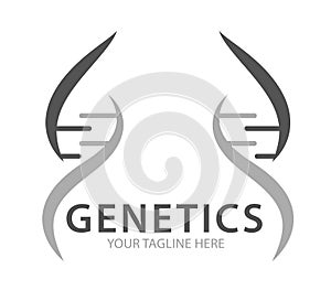 DNA Helix Logo vector Template. Genetics Vector Design.